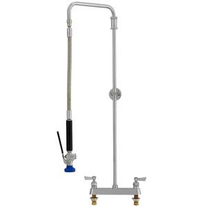 Fisher 38008 - STAINLESS STEEL SWIVEL PRERINSE WITH 8-inch DECK CONTROL VALVE, 31-inch RISER, 15-inch HOSE, WALL BRACKET & ULTRA SPRAY VALVE