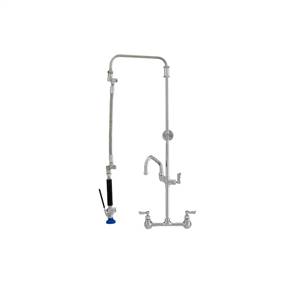 Fisher 41424 - STAINLESS STEEL ULTRA PRERINSE WITH 8-inch ADJ WALL CONTROL VALVE,25-inch RISER, 12-inch HOSE, WALL BRACKET, ULTRA SPRAY VALVE & ADDONFAUCET WITH 10-inch SWING SPOUT