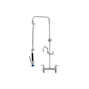Fisher 41602 - STAINLESS STEEL ULTRA PRERINSE WITH 8-inch DECK CONTROL VALVE, 25-inch RISER, 12-inch HOSE, WALL BRACKET, ULTRA SPRAY VALVE & ADDON FAUCETWITH 6-inch SWING SPOUT