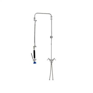 Fisher 43435 - STAINLESS STEEL ULTRA PRERINSE WITH SINGLE DECK DUAL CONTROLVALVE, 31-inch RISER, 12-inch HOSE, WALL BRACKET & ULTRA SPRAY VALVE