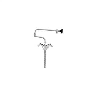 Fisher - 57436 - Single Deck Mounted Faucet, Dual Control, 19-inch Double Jointed Swing Spout and Wrist Handles 