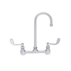 Fisher - 57584 - 8” Wall Mounted Faucet with Eccentrics, 6-inch Gooseneck Spout and Wrist Handles 