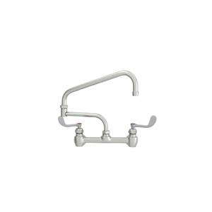 Fisher - 61026 - 8” Wall Mounted Faucet with Concentrics & EZ Install Adapters, 15-inch Double Jointed Swing Spout and Wrist Handles 
