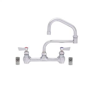 Fisher - 61115 - 8” Wall Mounted Faucet with Concentrics and Elbow, 13-inch Double Jointed Swing Spout and Lever Handles 