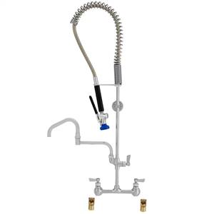 Fisher 80004 - SPRING PRERINSE WITH 8-inch BACKSPLASH WITH ELBOWS CONTROL VALVE, 31-inch RISER, 36-inch HOSE, WALL BRACKET, ULTRA SPRAY VALVE, ADDONFAUCET WITH 16-inch SWING SPOUT WITH 13-inch DJ & INLINE VACUUM BREAKER