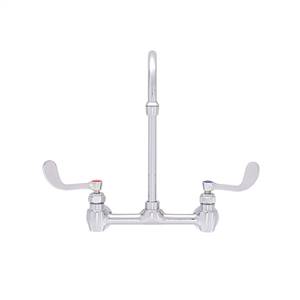 Fisher - 93696 - 8-inch Adjustable Wall Mounted Faucet - 12-inch Rigid Gooseneck Spout, Wristblade Handles