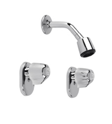 Gerber 07-48-224-83 Two Handle 8 inch Center Shower Only Faucet with Compression Style Stems, IPS/Sweat Connections, Metal Fluted Handles, Sliding Sleeve Escutcheons, By-Pass Valve Body, Integral Stops