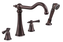 Gerber G8-310-RB Brianne™ Roman Tub Faucet with Tradtitional Styling, Hand Shower and Ceramic Disc Cartridges, Oil Rubbed Bronze Finish