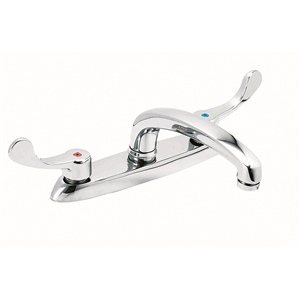Gerber C0-440-19 Commercial 2H Kitchen Faucet w/out Spray & w/ Wrist Blade Handles 1.75gpm Chrome