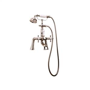 Graff - G-3890-C2-PN - Canterbury Collection Exposed Deck-Mounted Tub Filler with Handshower Set