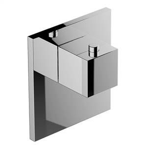 Graff G-8043-SH-PC-T M-Series Square Thermostatic Valve Trim Plate and Handle, Polished Chrome