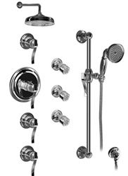 Graff - GA1.2-LM20S-OB - Bali Traditional Thermostatic Set with Handshower and Body Sprays