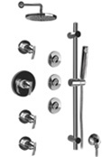 Graff - GB1.1-LM24S-PC - Tranquility Contemporary Thermostatic Set with Handshower and Flush Mount Body Sprays