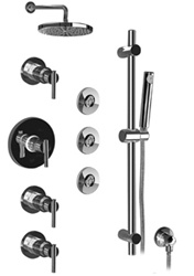 Graff - GB1.1-LM27S-BN - Tango Contemporary Thermostatic Set with Handshower and Flush Mount Body Sprays