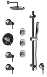 Graff - GB1.1-LM30B-SN-T - Viva Contemporary Thermostatic Set with Handshower and Flush Mount Body Sprays- Trim Only