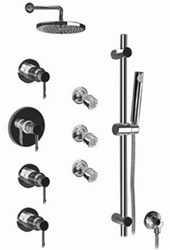 Graff - GB1.2-LM29B-SN-T - Eco Contemporary Thermostatic Set with Handshower and Body Sprays- Trim Only