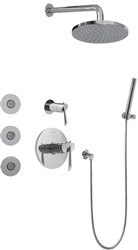 Graff GB5.122A-LM25B-PC - Atria Series Full Thermostatic Shower System with Diverter Valve, Polished Chrome Finish