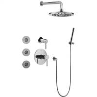 Graff GB5.122A-LM37S-PN-T Full Thermostatic Shower System with Transfer Valve (Trim Only), Polished Nickel