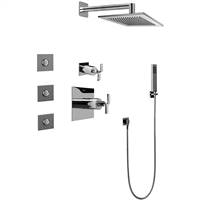 Graff GC5.122A-C9S-PC Full Thermostatic Shower System with Transfer Valve (Rough & Trim), Polished Chrome