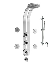 Graff - GD1.2-LM24S-PC - Tranquility Round Thermostatic Ski Shower Set with Body Sprays and Handshower