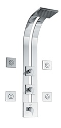 Graff - GD2.0-LM23S-PC-T - Stealth Square Thermostatic Ski Shower Set with Body Sprays- Trim Only