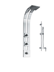 Graff - GD2.1-C10S-SN - Fontaine Square Thermostatic Ski Shower Set with Handshower