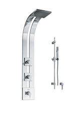 Graff - GD2.1-LM23S-PC-T - Stealth Square Thermostatic Ski Shower Set with Handshower- Trim Only