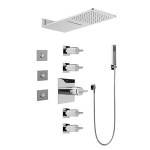 Graff GH1.123A-C14S-PC Full Square Thermostatic Shower System, Polished Chrome