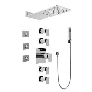 Graff GH1.123A-LM31S-PC Full Square Thermostatic Shower System, Polished Chrome