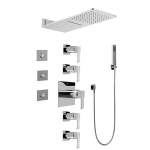 Graff GH1.123A-LM38S-PC Full Square Thermostatic Shower System, Polished Chrome
