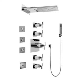 Graff GH1.124A-C9S-PC Full Square LED Thermostatic Shower System, Polished Chrome