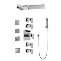 Graff GH1.124A-LM31S-PC Full Square LED Thermostatic Shower System, Polished Chrome