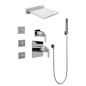 Graff GH5.125A-LM40S-PC-T Square Water Feature System w/Diverter Valve - Trim, Polished Chrome