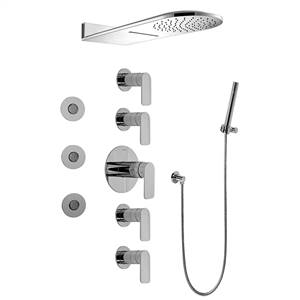 Graff GK1.123A-LM42S-PC Full Round Thermostatic Shower System, Polished Chrome