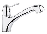Grohe 32459000 Ashford Pull Out Single Handle Kitchen Faucet in Brushed Chrome