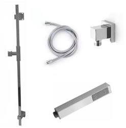 Jaclo 873-470-31-701 CUBIX Hand Shower and Wall Bar Kit with Square Hose - With Supply Elbow