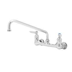 T&S Brass - B-0231 - Double Pantry Faucet, Wall Mount, 8-inch Centers, 12-inch Swing Nozzle (062X)