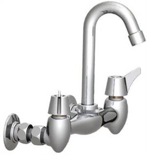 Union Brass&#174; - 27A Wall Mounted Faucet - Small, Swivel Gooseneck, Less Soapdish