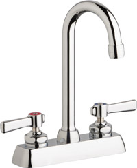 Chicago Faucets W4D-GN1AE35-369ABCP - 4" Deck Mount Washboard Sink Faucet