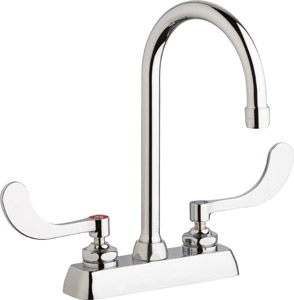 Chicago Faucets W4D-GN2AE35-317ABCP - 4" Deck Mount Washboard Sink Faucet