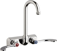 Chicago Faucets W4W-GN1AE1-317ABCP - 4" Wall Mount Washboard Sink Faucet