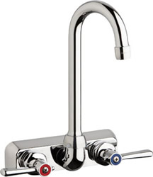 Chicago Faucets W4W-GN1AE35-369AB - 4" Wall Mount Washboard Sink Faucet