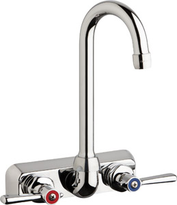 Chicago Faucets W4W-GN1AE35-369ABCP - 4" Wall Mount Washboard Sink Faucet
