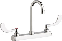 Chicago Faucets W8D-GN1AE35-317ABCP - 8" Deck Mount Washboard Sink Faucet