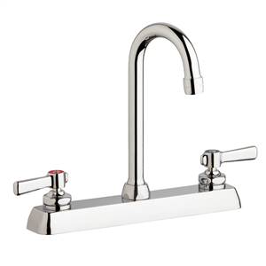 Chicago Faucets W8D-GN1AE35-369AB - 8" Deck Mount Washboard Sink Faucet
