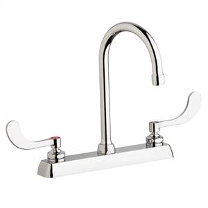 Chicago Faucets W8D-GN2AE35-317AB - 8" Deck Mount Washboard Sink Faucet
