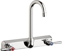 Chicago Faucets W8W-GN1AE35-369ABCP - 8" Wall Mount Washboard Sink Faucet