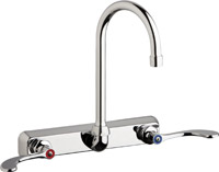 Chicago Faucets W8W-GN2AE35-317ABCP - 8" Wall Mount Washboard Sink Faucet
