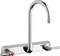 Chicago Faucets W8W-GN2AE35-369ABCP - 8" Wall Mount Washboard Sink Faucet