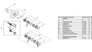 Grohe 19 231 1/2 Thermostatic Valve Parts - 19231 smallparts